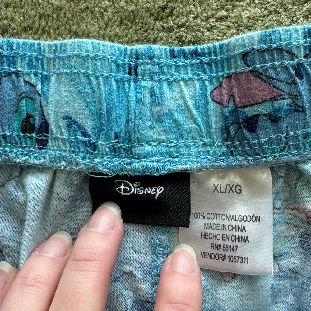 Disney Men's Light Blue Stitch Pattern Sleep Shorts Pajamas - Picture 3 of 7